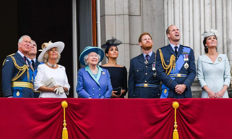 Members of the royal family at Buckingham Palace on July 10, 2018.Anwar Hussein/WireImage