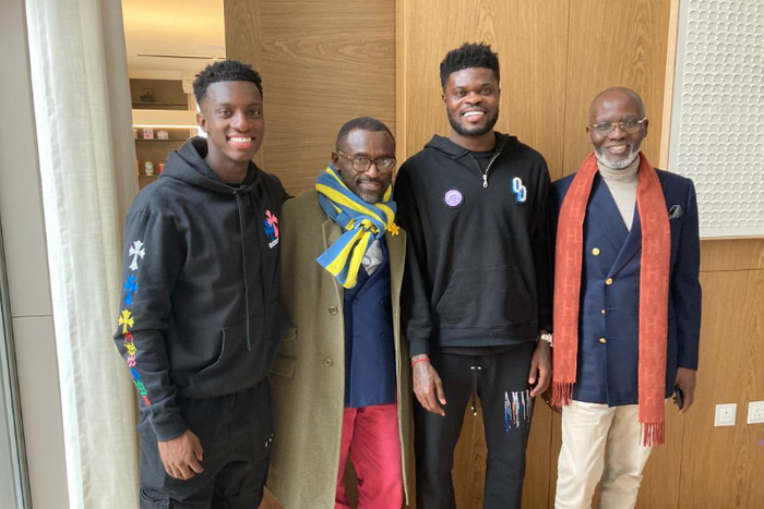 Gabby Otchere-Darko meets Arsenal stars Partey and Nketiah after Man City defeat
