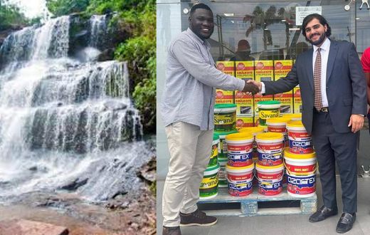 Facelift for Kintampo Waterfalls after donation of paint materials for renovation