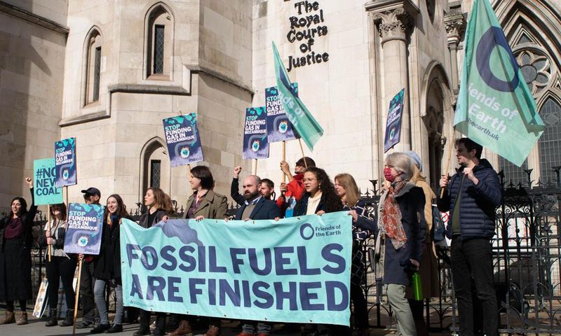 Friends of the Earth protesting UK Mozambique LNG project