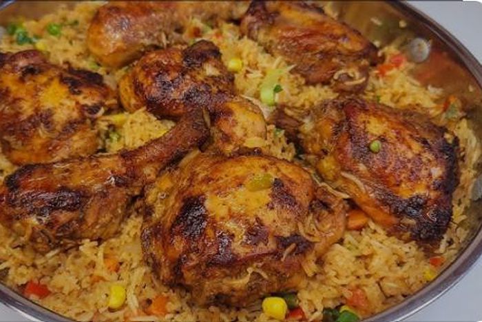 baked rice and chicken