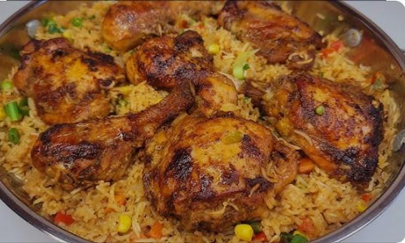 baked rice and chicken