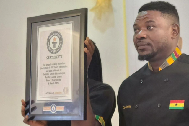 Ghana's Chef Smith confirmed by GWR as world's cook-a-thon record-holder
