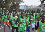 Thousands usually compete for the Accra Milo Marathon