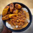 Gobe (Gari and beans)