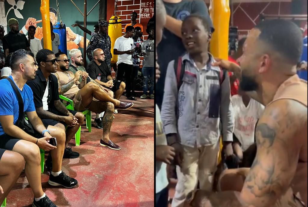 Video: Memphis Depay, Georginio Wijnaldum connect with young boxers in Ghana
