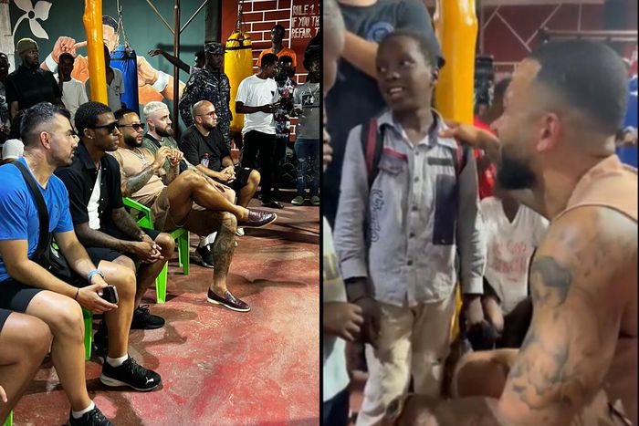 Video: Memphis Depay, Georginio Wijnaldum connect with young boxers in Ghana