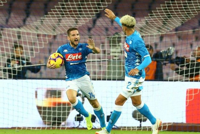 Mertens struck in the 90th minute at the Stadio San Paolo