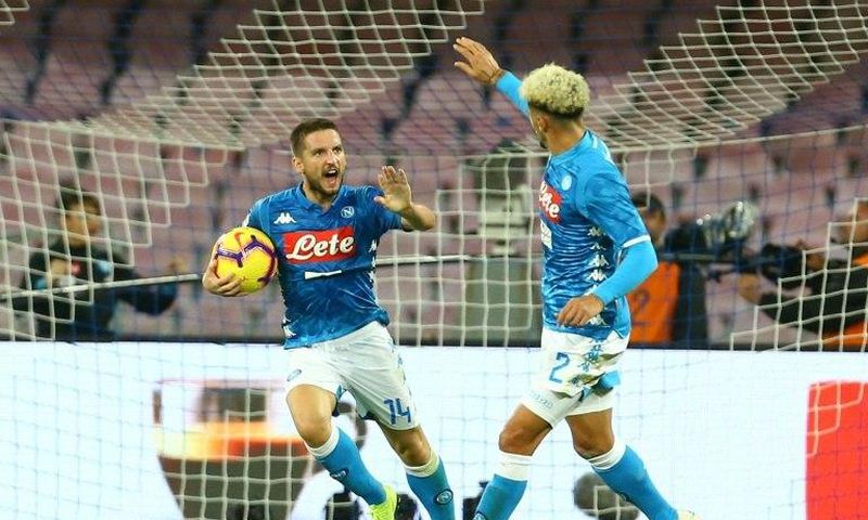 Mertens struck in the 90th minute at the Stadio San Paolo