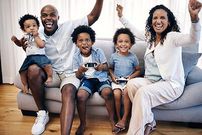 A family playing together