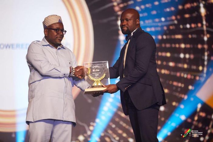 Brent Nartey, the Managing Director of EGL receiving the award