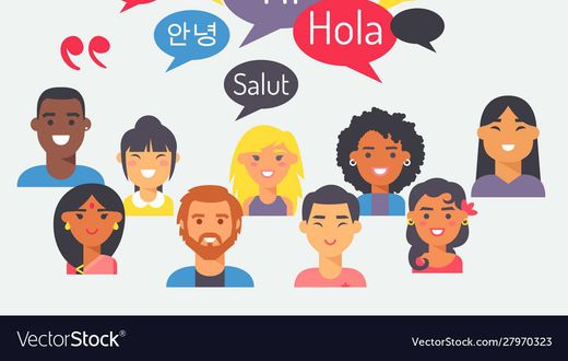 People communicate in different languages [VectorStock]