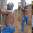 Elder orders, supervises flogging of crying man tied to a tree for beating wife