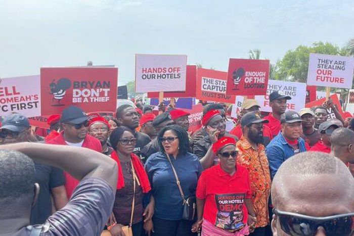 'Hands Off Our Hotels' protest