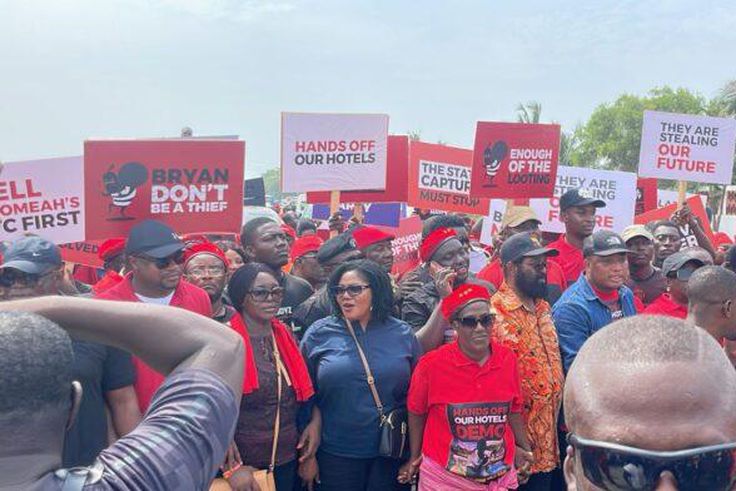 'Hands Off Our Hotels' protest