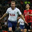 Tottenham striker Harry Kane celebrates scoring against Southampton