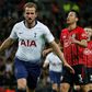 Tottenham striker Harry Kane celebrates scoring against Southampton