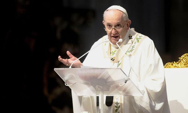 Pope Francis holds a Holy Mass on May 16, 2021.Alessandra Benedetti/Corbis via Getty Images