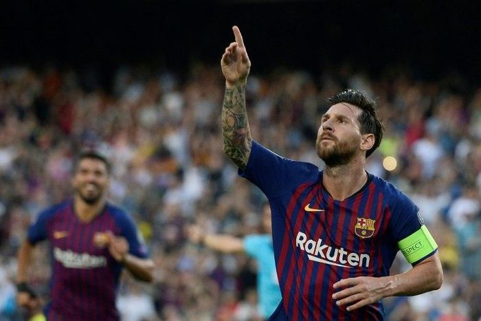 Lionel Messi had plenty to celebrate as Barcelona thrashed PSV in the Champions League