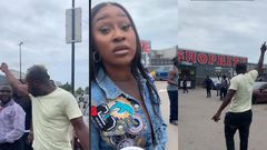 Ras Nene loses cool as Achimota Mall stops him from shooting skit with Efia Odo (WATCH)