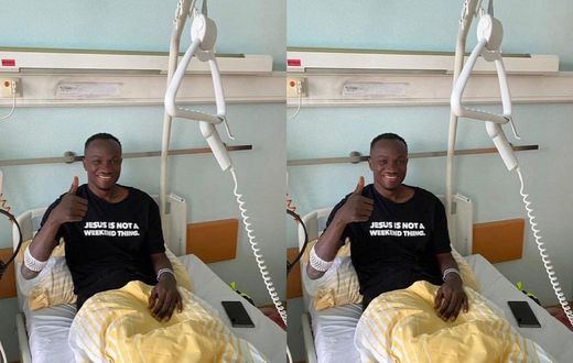 Photo shows Raphael Dwamena stable and responding to treatment after collapsing during match