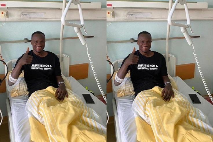 Photo shows Raphael Dwamena stable and responding to treatment after collapsing during match