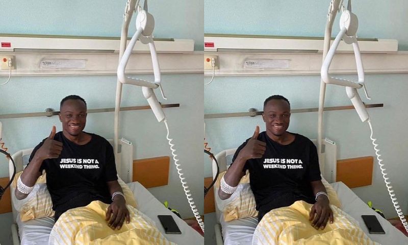Photo shows Raphael Dwamena stable and responding to treatment after collapsing during match