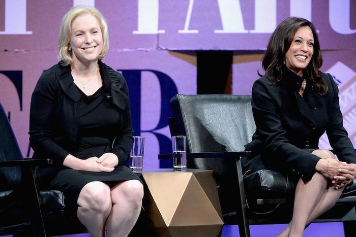 Democratic Sens. Kirsten Gillibrand and Kamala Harris, both potential 2020 contenders.
