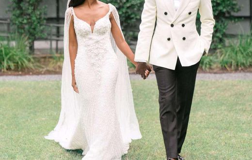 A couple during their wedding