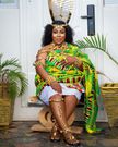 Brides in kente outfits