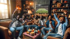 Men watching ball