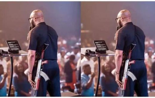 ‘I came prepared’ – Pastor says as he preaches while holding AK47