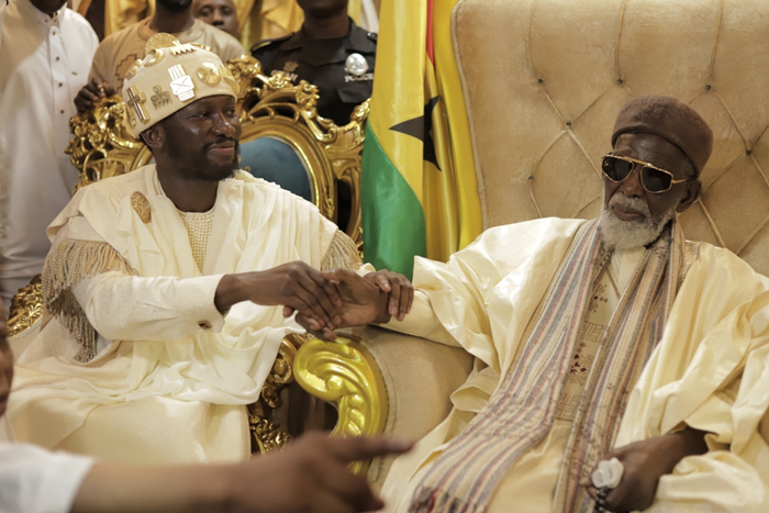 Chief Imam lays his hands on Nana Kwame Bediako as he prays, giving him his blessings and guidance for the journey he’s embarked on.