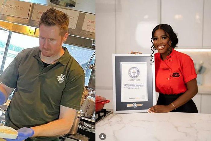 Hilda Baci congratulates Irish Chef, Alan Fisher, over World Record