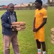 Kenneth Musonda, footballer receives footballer 5 crates of egg for being Man of the Match