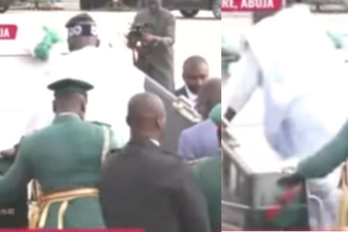 President Bola Tinubu Falls at June 12 Ceremony in Abuja