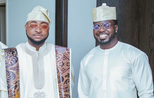 Davido and his best man Lati [Instagran/it_ddon]