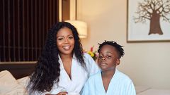 Mzbel and her son Nana Kwame Adepa