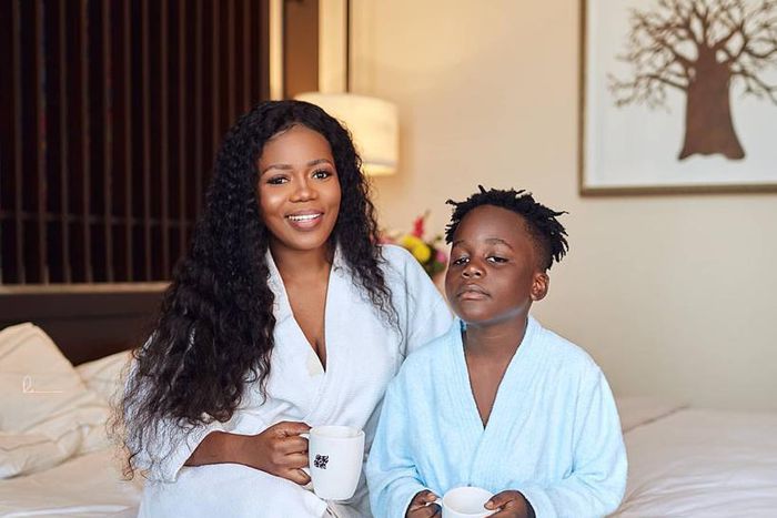 Mzbel and her son Nana Kwame Adepa