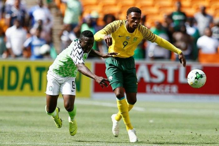 Nigeria qualified despite Lebo Mothiba securing a 1-1 draw for South Africa in Soweto