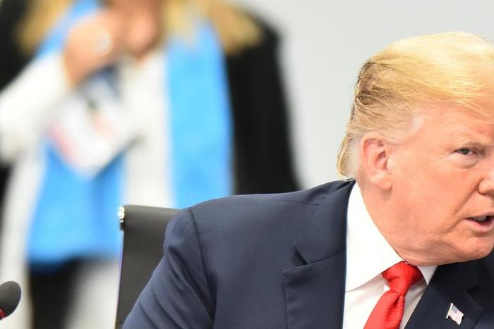 BUENOS AIRES, ARGENTINA - NOVEMBER 30: U.S. President Donald Trump gestures during the plenary session on the opening day of Argentina G20 Leaders' Summit 2018 at Costa Salguero on November 30, 2018 in Buenos Aires, Argentina. (Photo by Amilcar Orfali/...