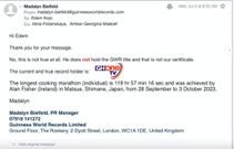 Guinness World Records confirms Chef Smith of Ghana 'does not hold the GWR title' and that his certificate is not original