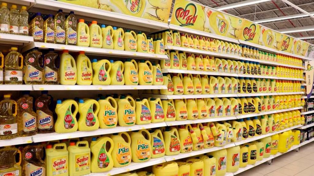 Oil in supermarket shelves