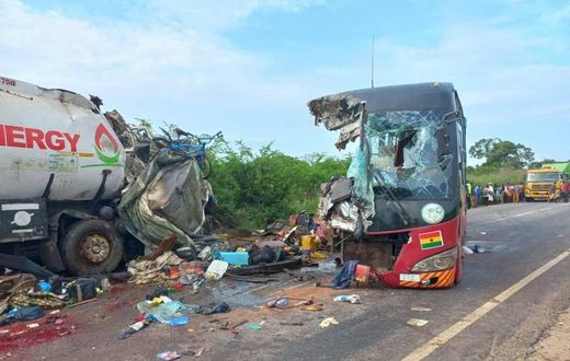 Gory accident on the Accra - Cape Coast road at Gomoa Okyereko