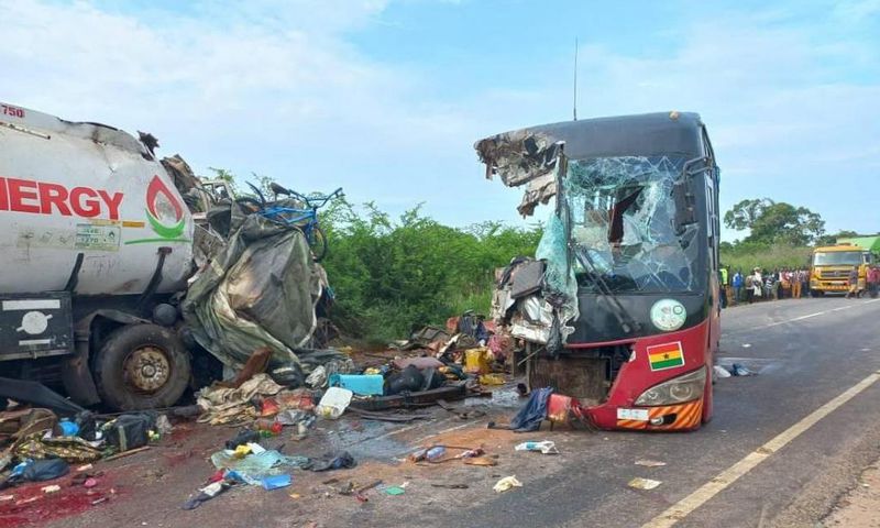 Gory accident on the Accra - Cape Coast road at Gomoa Okyereko