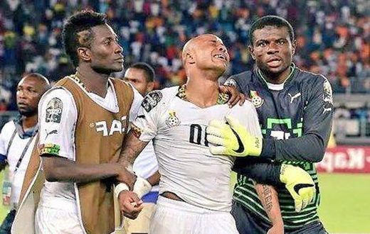 Dede Ayew crying after AFCON 2015 finals