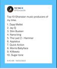 Tic Tac names his top ten music producers