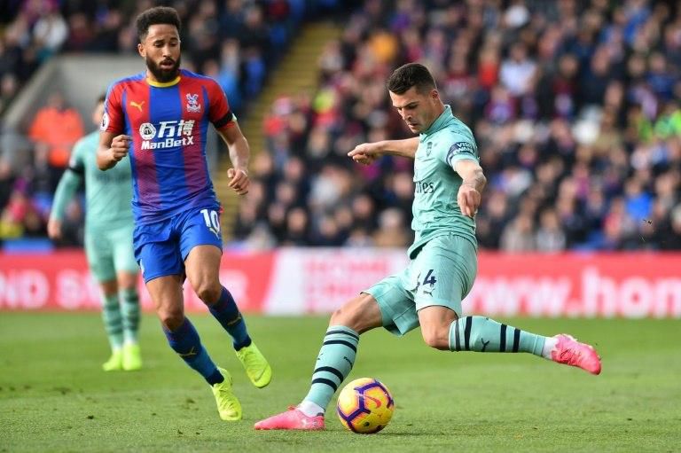 Granit Xhaka struck for Arsenal but Crystal Palace halted their winning run