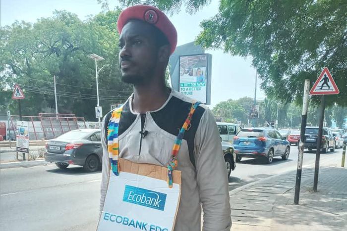 Leader of Economic Fighters League Ernesto Yeboah protests