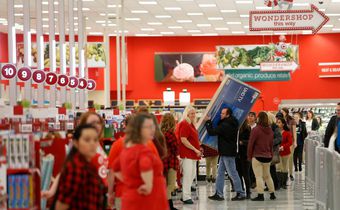 Shoppers check out with 'Black Friday' deals at a Target in Utah in 2016.